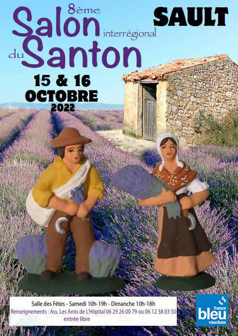 Affiche du 8ème Salon interrégional du Santon de Sault les 15 et 16 octobre 2022