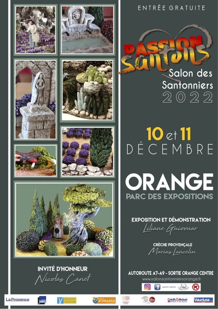 Affiche du Salon des Santonniers d'Orange les 10 et 11 décembre 2022